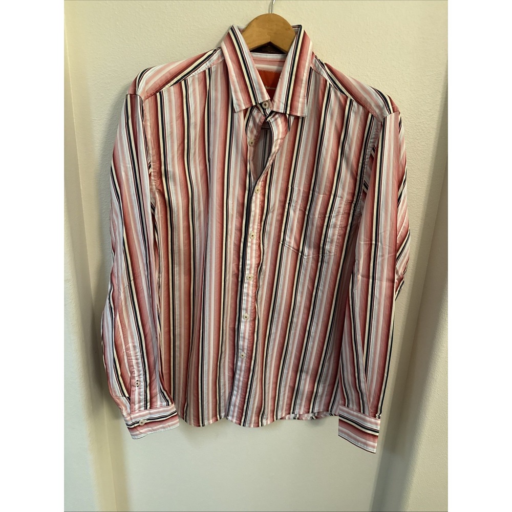 Tommy Bahama Shirt Button‎ Down Shirt Long Sleeve 100% Cotton Striped Mens